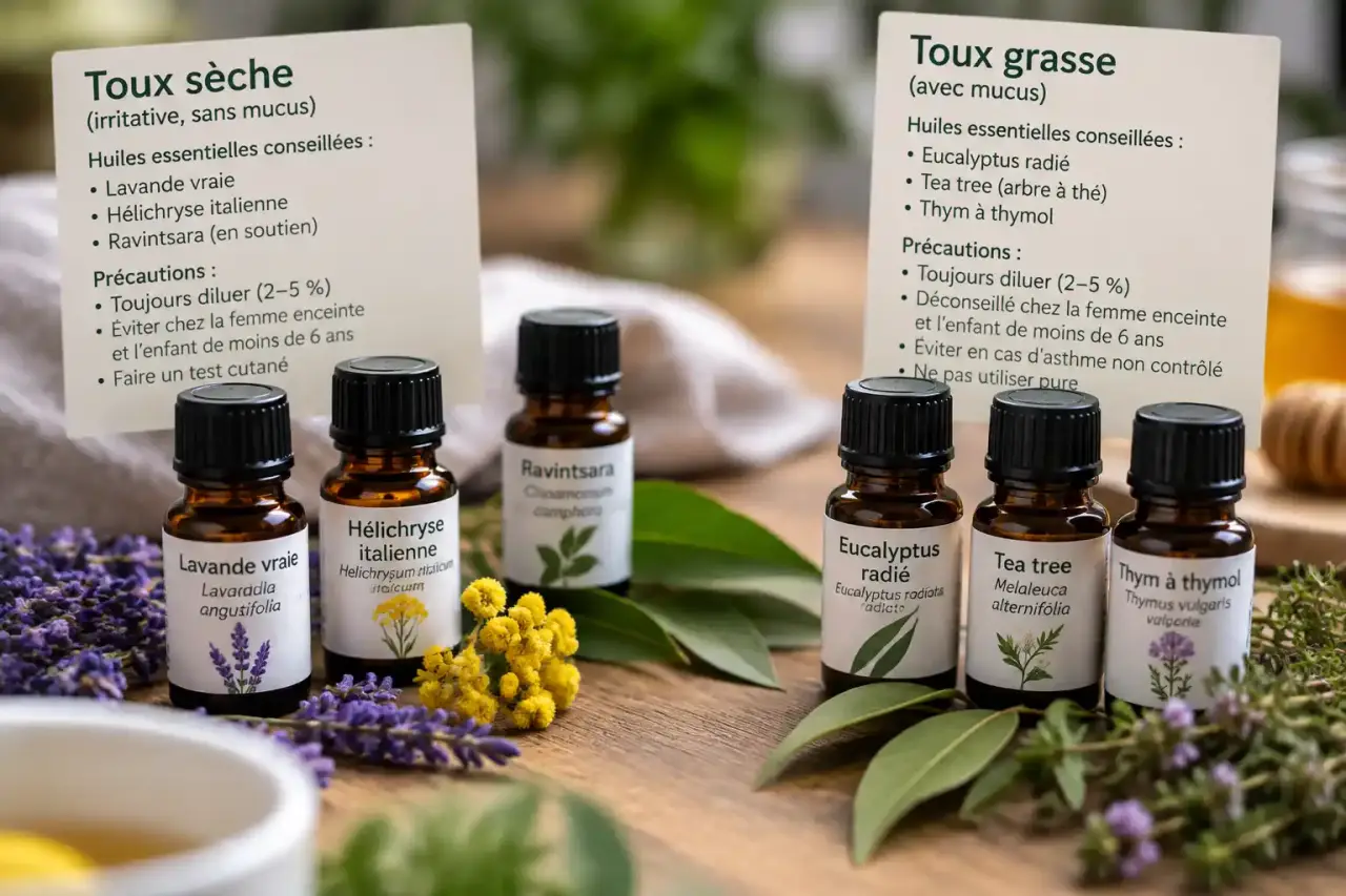 Toux sèche ou toux grasse : quelles huiles essentielles et quelles précautions ?