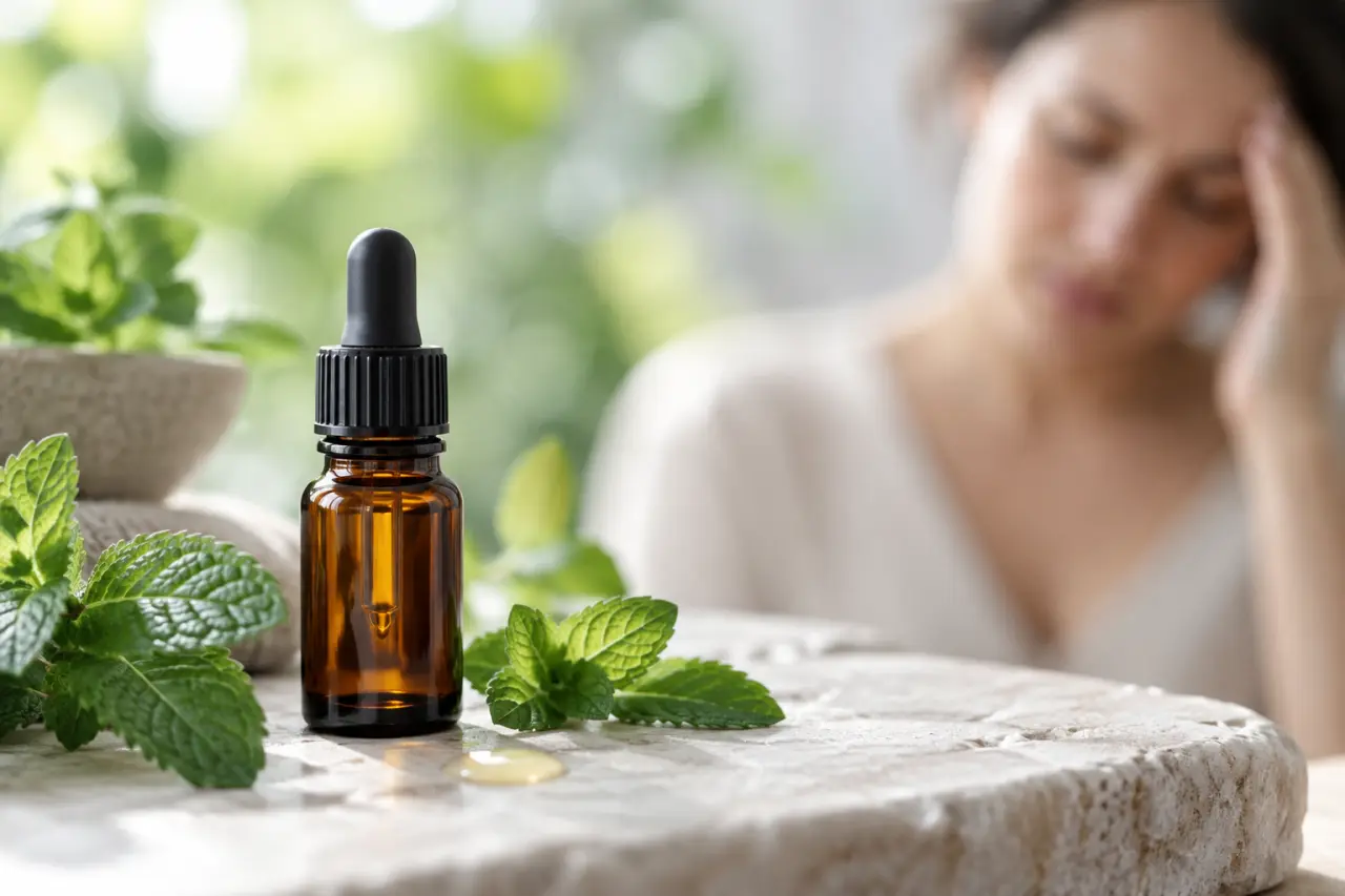 Huile essentielle et migraine : la menthe poivrée, un usage ponctuel à encadrer
