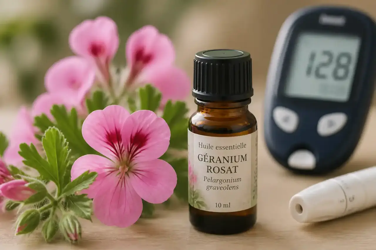 Diabète de type 2 : le géranium rosat, huile essentielle la plus citée en complément du traitement