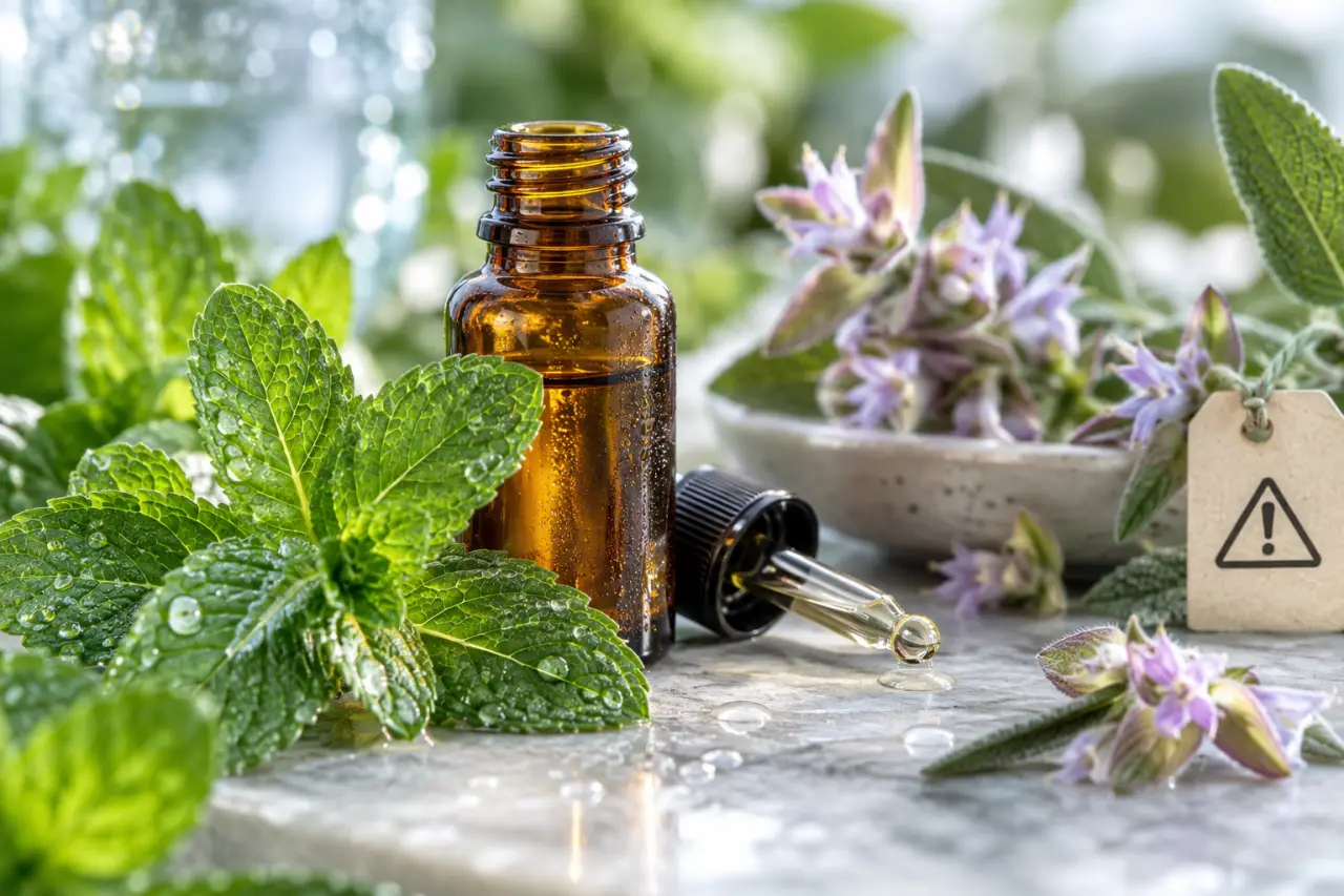 Bouffées de chaleur et huiles essentielles : la Menthe poivrée rafraîchit, la Sauge sclarée exige des précautions