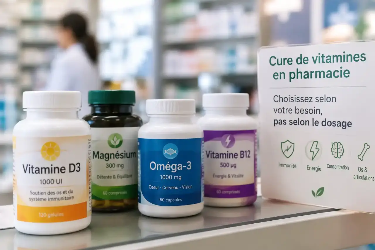 Cure de vitamines en pharmacie : choisissez selon votre besoin, pas selon le dosage